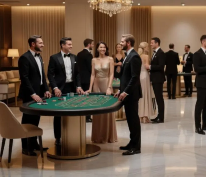 Hosté na elegantním večeru Soumera Cz u pokerového stolu v uvolněné a bezpečné atmosféře.