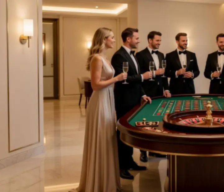 Elegantní ruletový stůl na večerním eventu v České republice